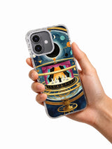 Eclipse Orrery Theatre iPhone case held in hand