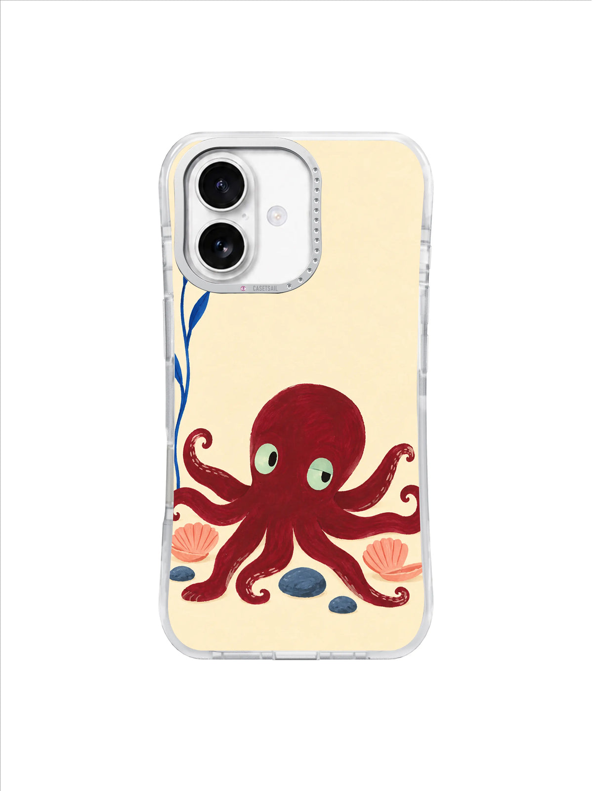 Mint Gaze Octopus pattern on iPhone 17 Case
