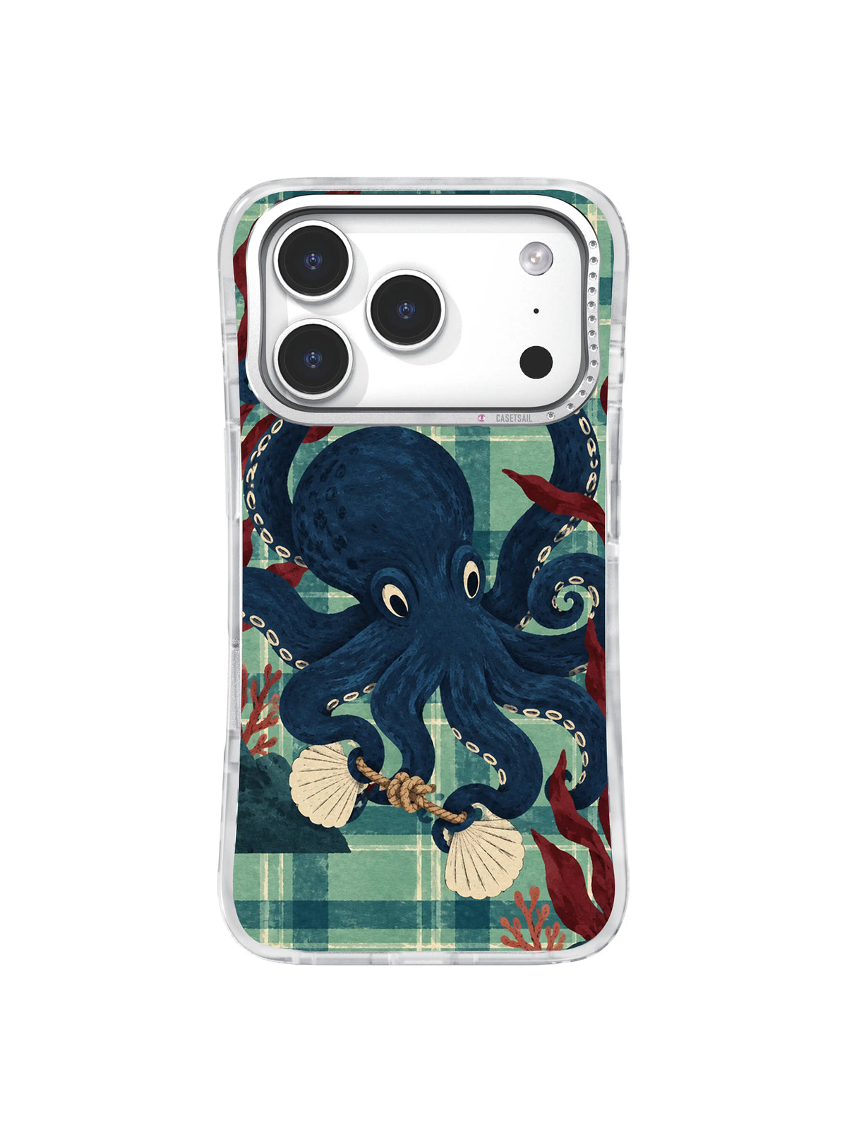Eight-armed octopus guarding a meeting marker iPhone 17 Pro case pattern three