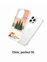Frozen Hollow Fox: Illustrated case separated from a rear-facing phone.