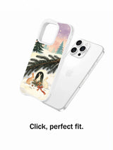Little Pine Shelter: Illustrated case separated from a rear-facing phone.