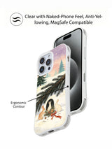Little Pine Shelter: Overlapping front phone view and illustrated rear case view.