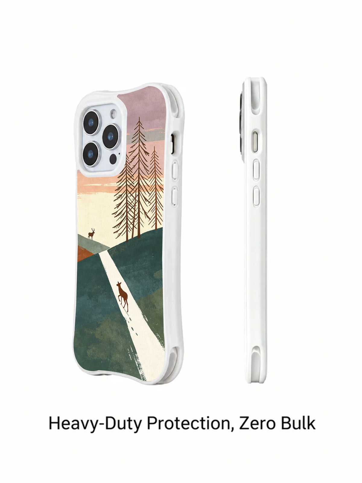 Moonpass Young Elk: Rear and slim side views of the illustrated case.
