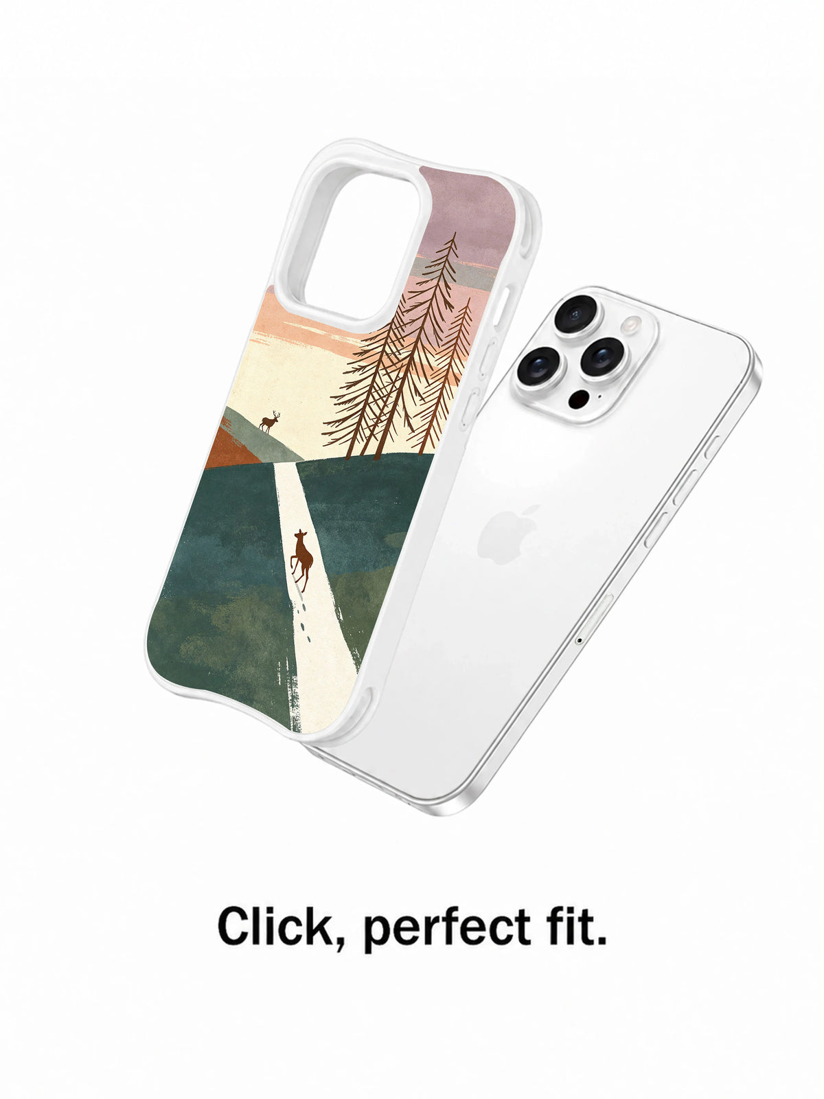 Moonpass Young Elk: Illustrated case separated from a rear-facing phone.
