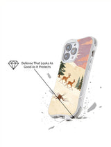 Reindeer Race: Angled illustrated case above a cracked-surface graphic.