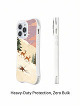 Reindeer Race: Rear and slim side views of the illustrated case.