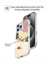 Reindeer Race: Overlapping front phone view and illustrated rear case view.