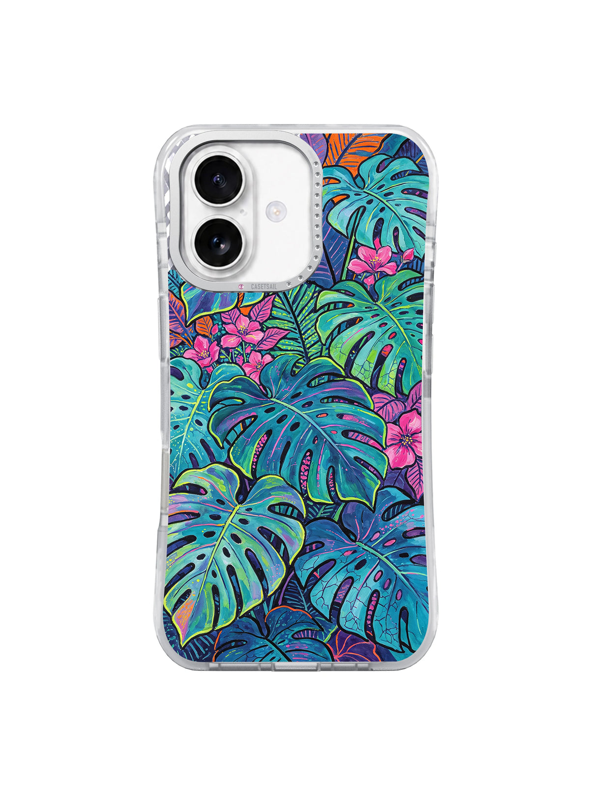 Electric Bloom Dreamscape floral iPhone 17 case front view
