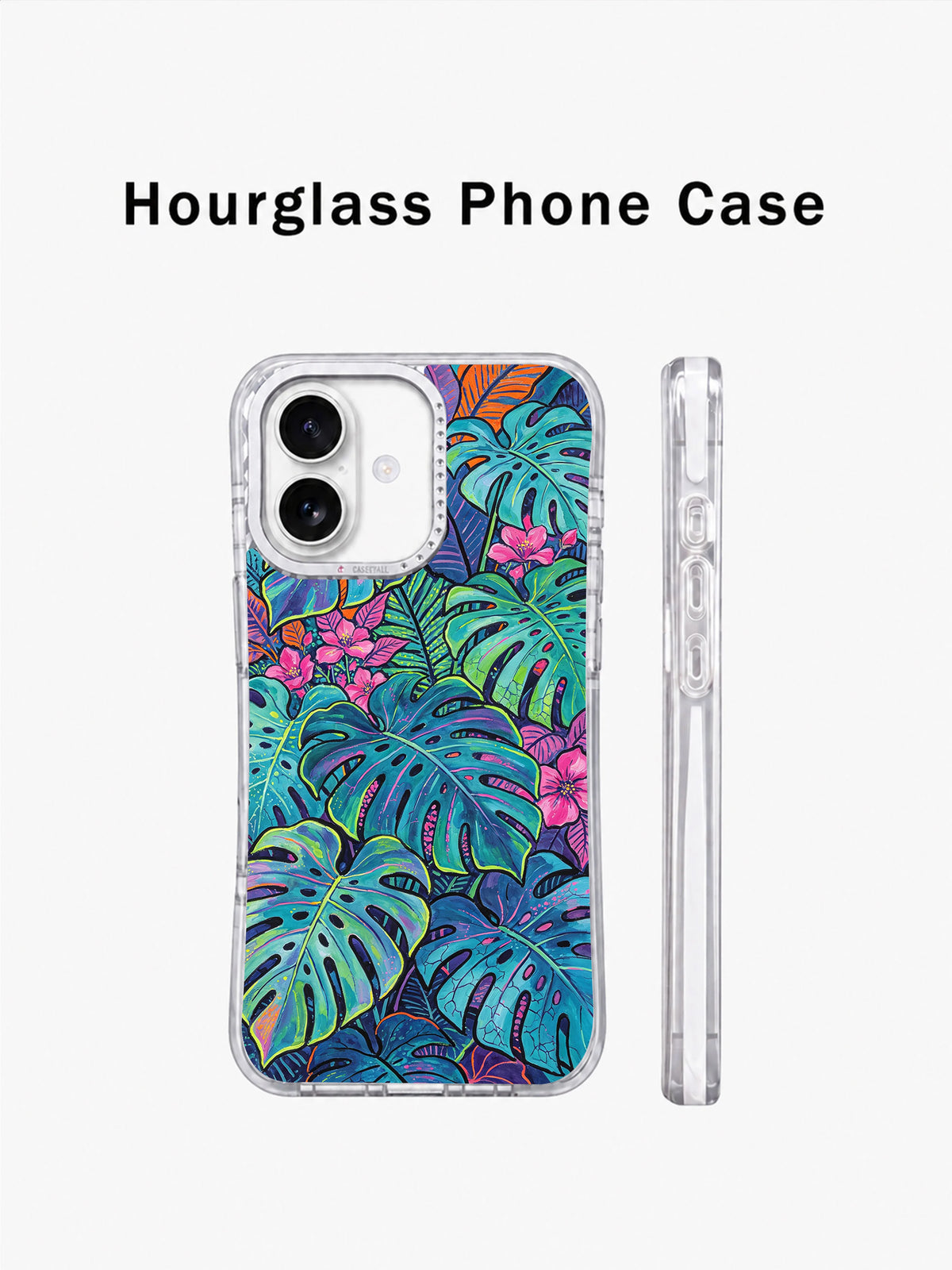 Electric botanical iPhone 17 case magnetic charging view