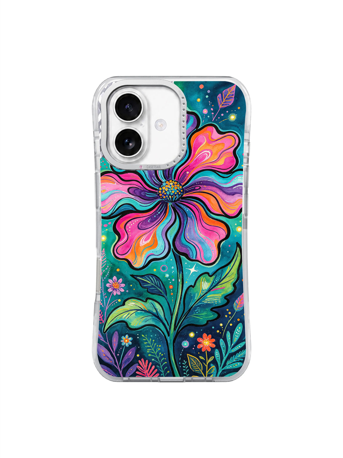 Neon Wildflower iPhone 17 case