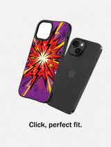 Hand drawn pop art iPhone 15 Plus case detail