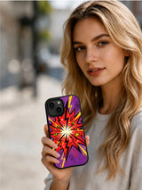 Electric Emotion Universe iPhone 15 Plus case lifestyle view