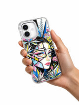 Electric Garden colorful botanical iPhone 17 case in hand