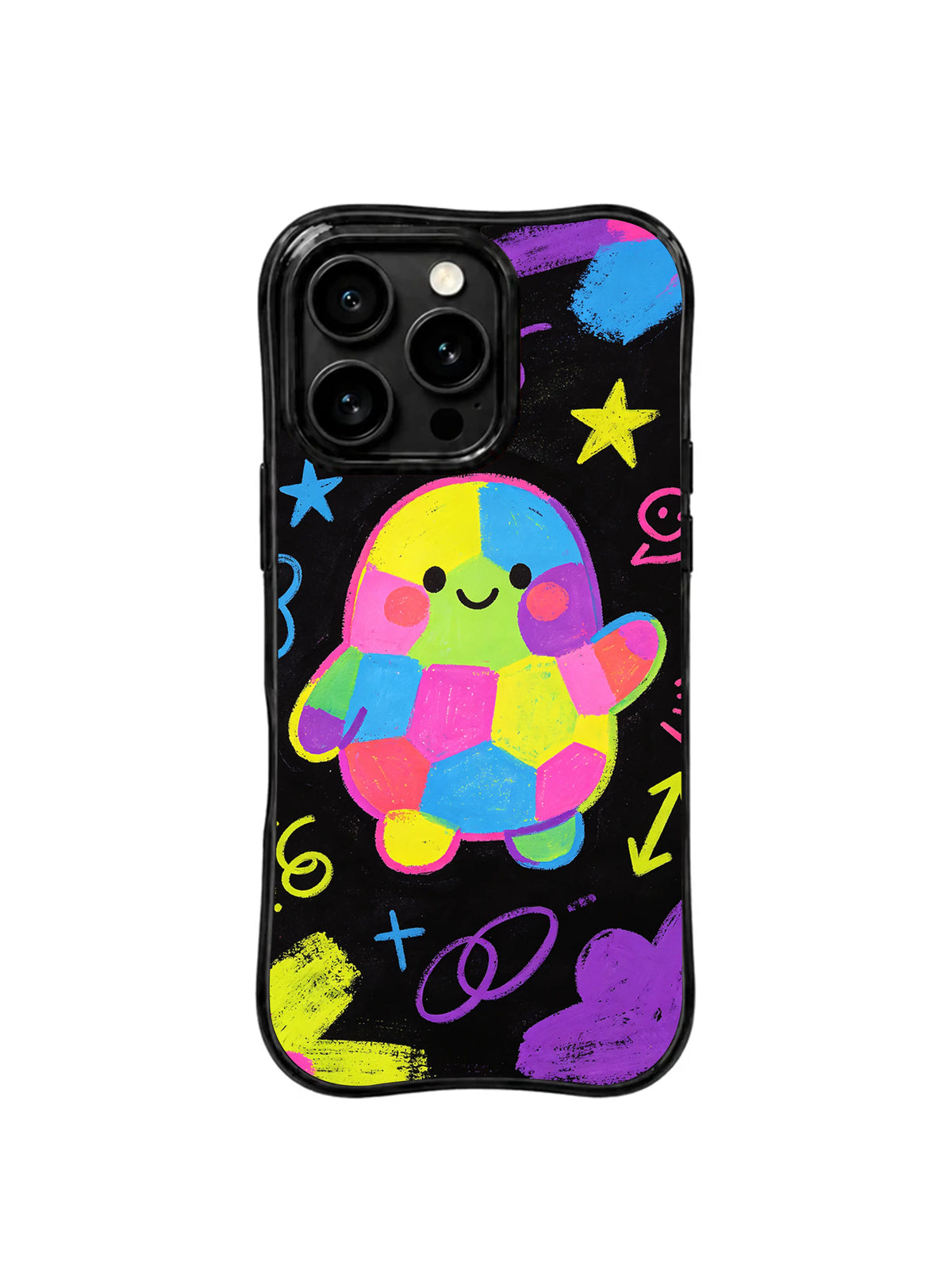 Neon Creature Orbit pattern iPhone 15 Pro case