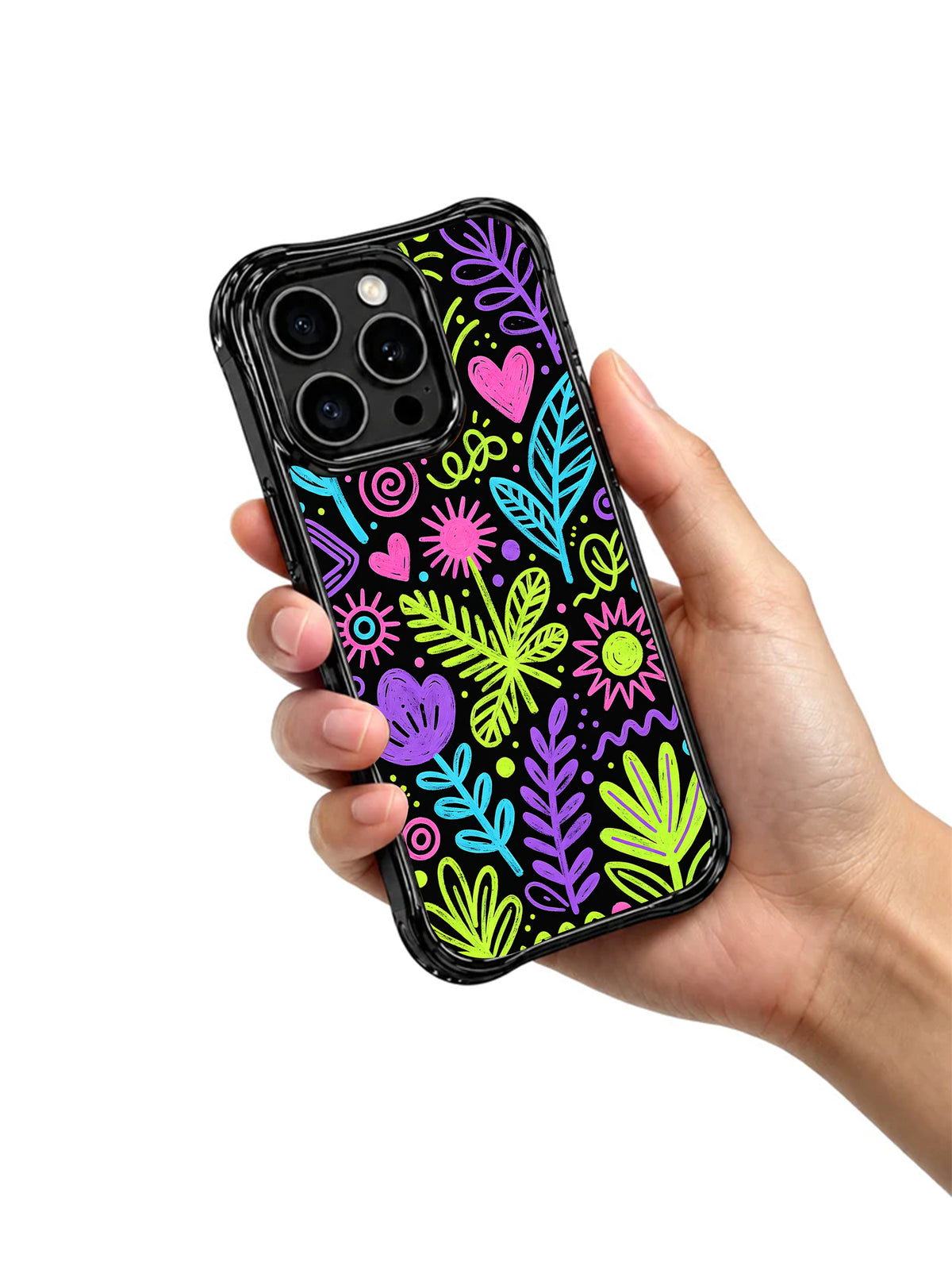 Electric Joy Forest phone case hand-held view