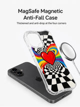 Electric Love Pulse iPhone 16 Plus case magnetic charging view