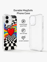 Electric Love Pulse iPhone 16 Plus case clear MagSafe construction