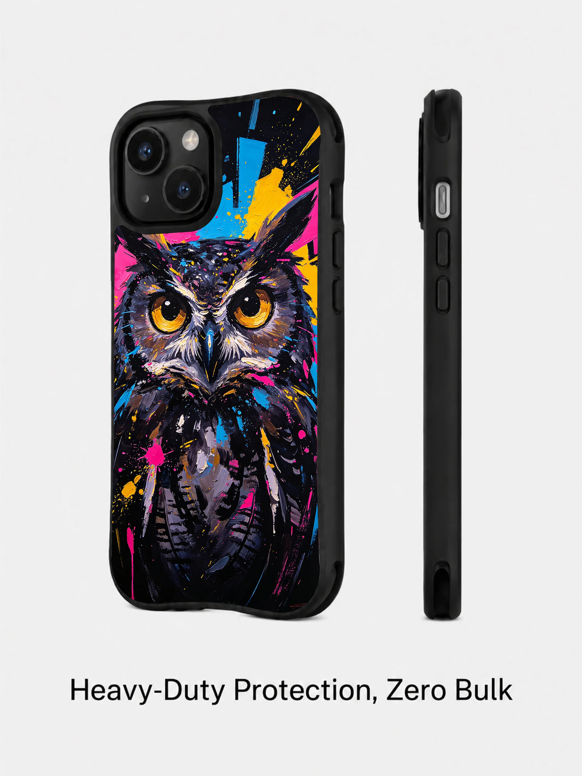 Electric Owl Vision iPhone 15 Plus case side profile
