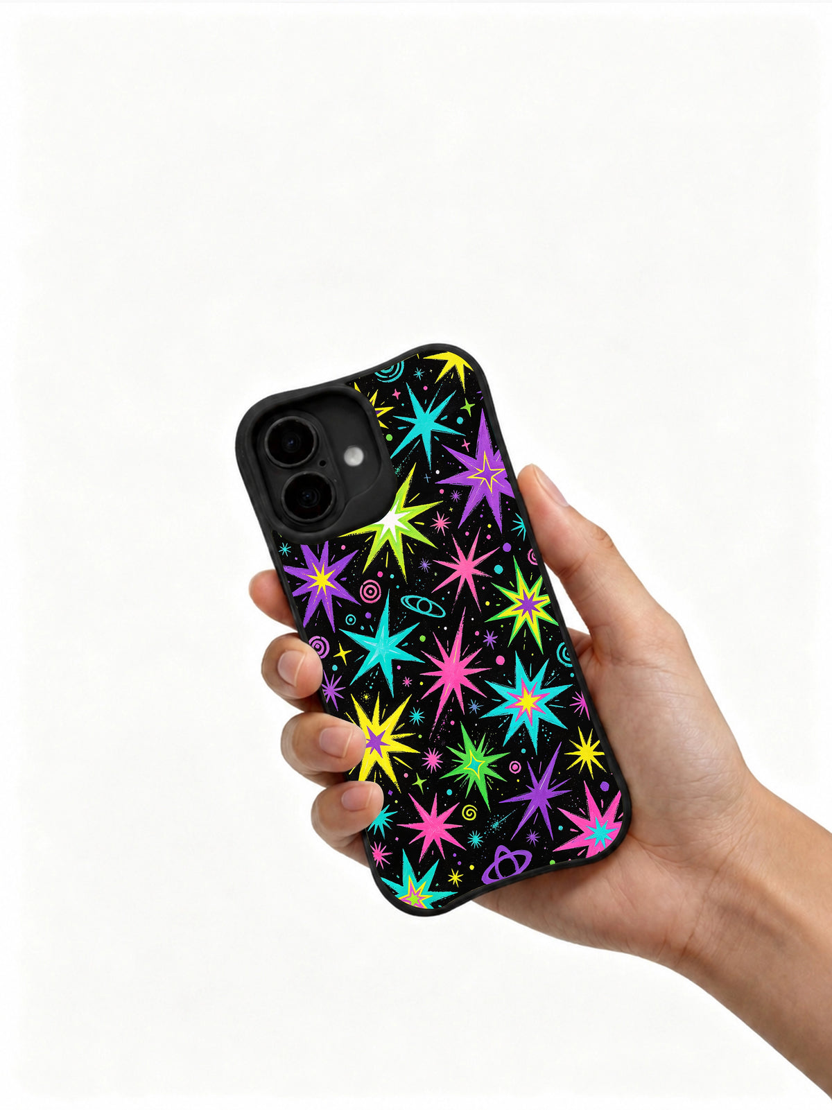 Product or handheld view of the Electric Rainbow Galaxy case
