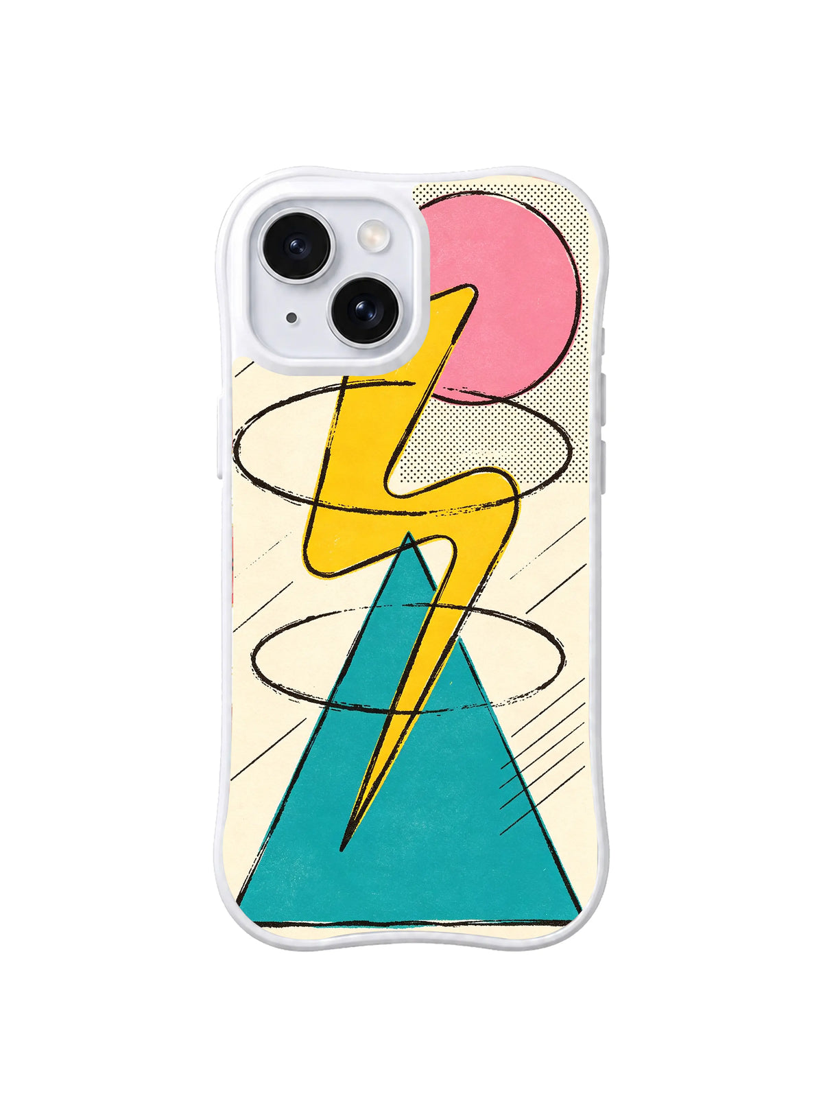 Electric Sunrise Bolt iPhone 15 case pattern