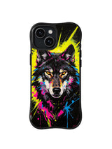 Acid Yellow Alpha neon wolf iPhone 15 Plus case