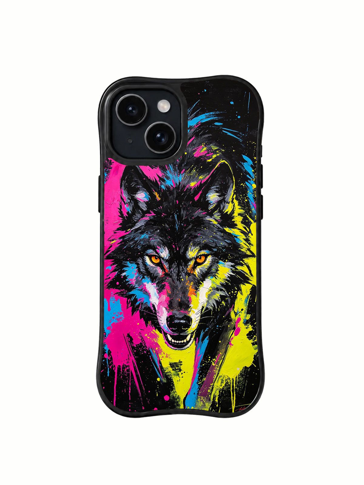 Electric Wolf Spirit iPhone 15 Plus case front product view
