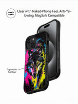 Electric Wolf Spirit artist phone case in hand