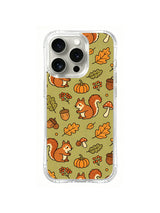 Woodland Acorn Harvest pattern iPhone 14 Pro case