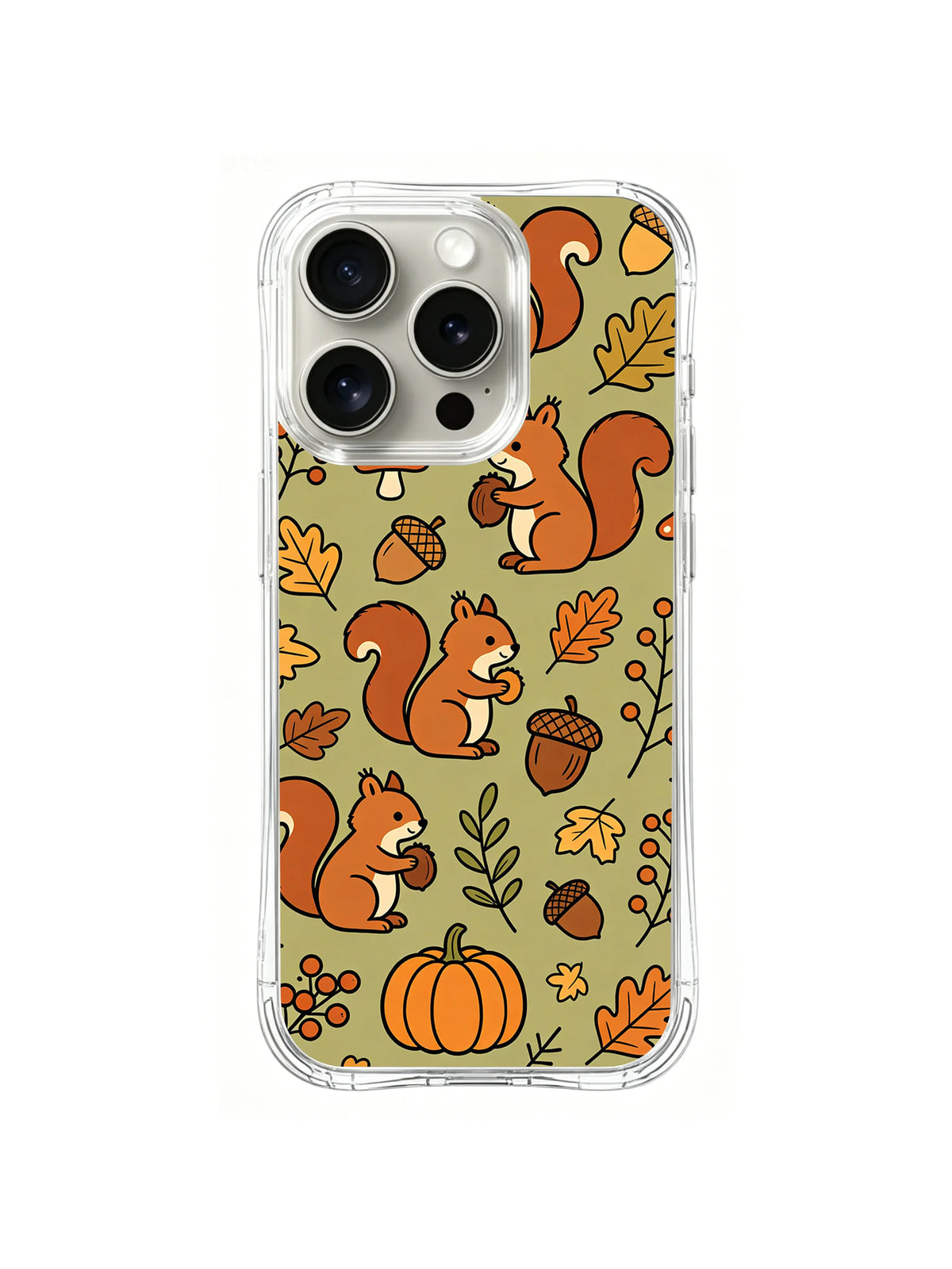 Oak Leaf Squirrel Trail pattern iPhone 14 Pro case