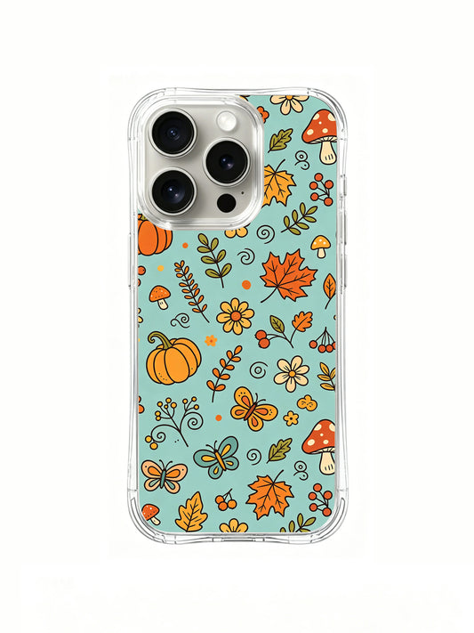 Autumn butterfly meadow iPhone 14 Pro case front view