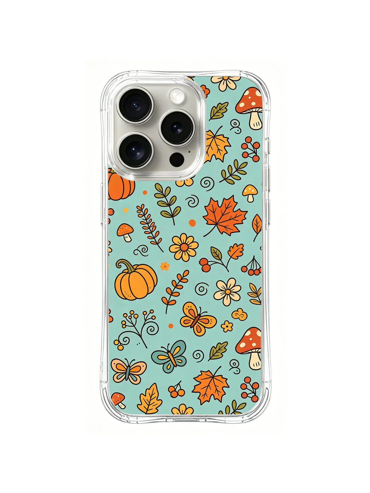 Teal Autumn Flutter iPhone 14 Pro case pattern