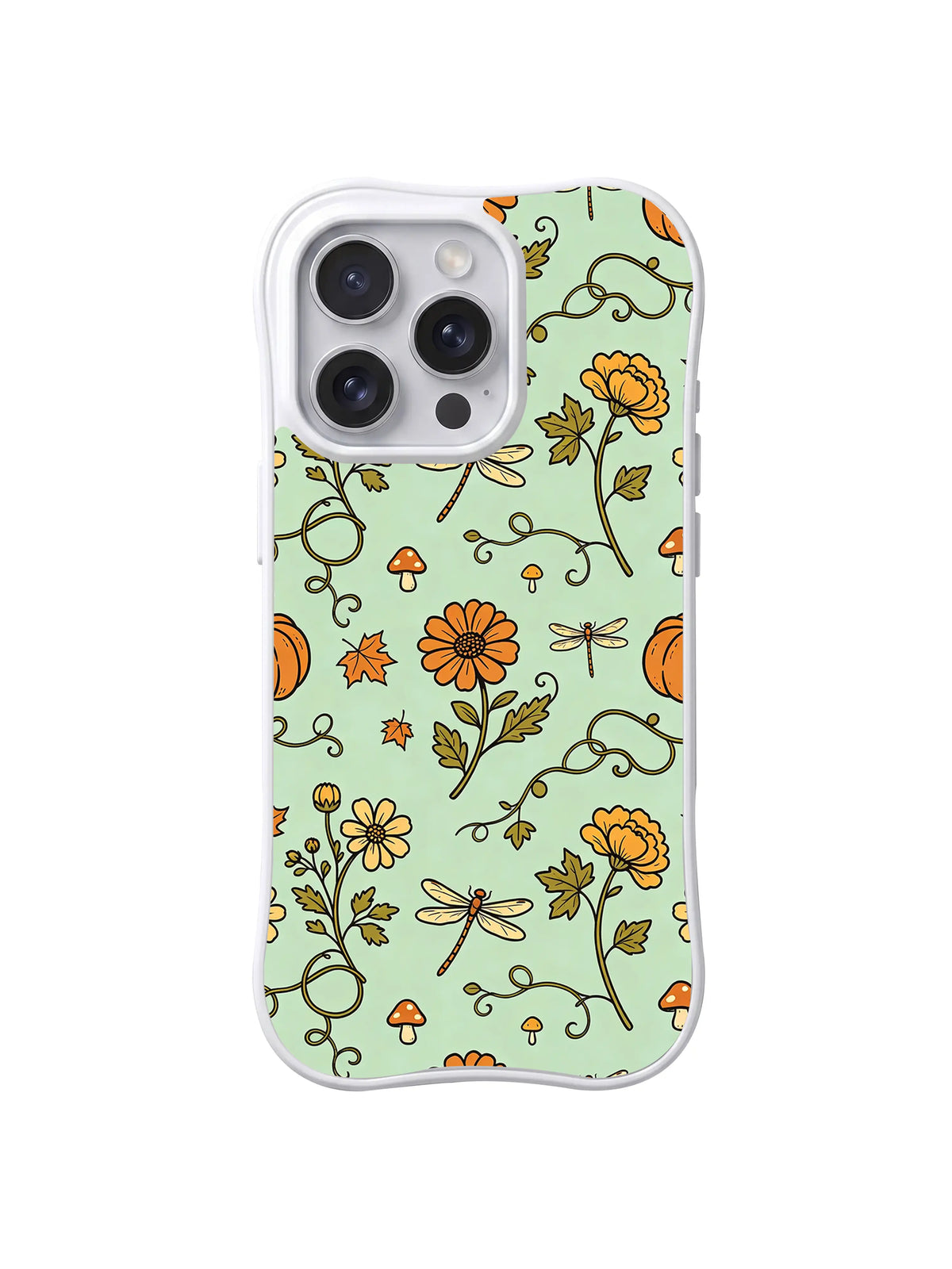 Golden Meadow Dragonflies iPhone 14 Pro case pattern