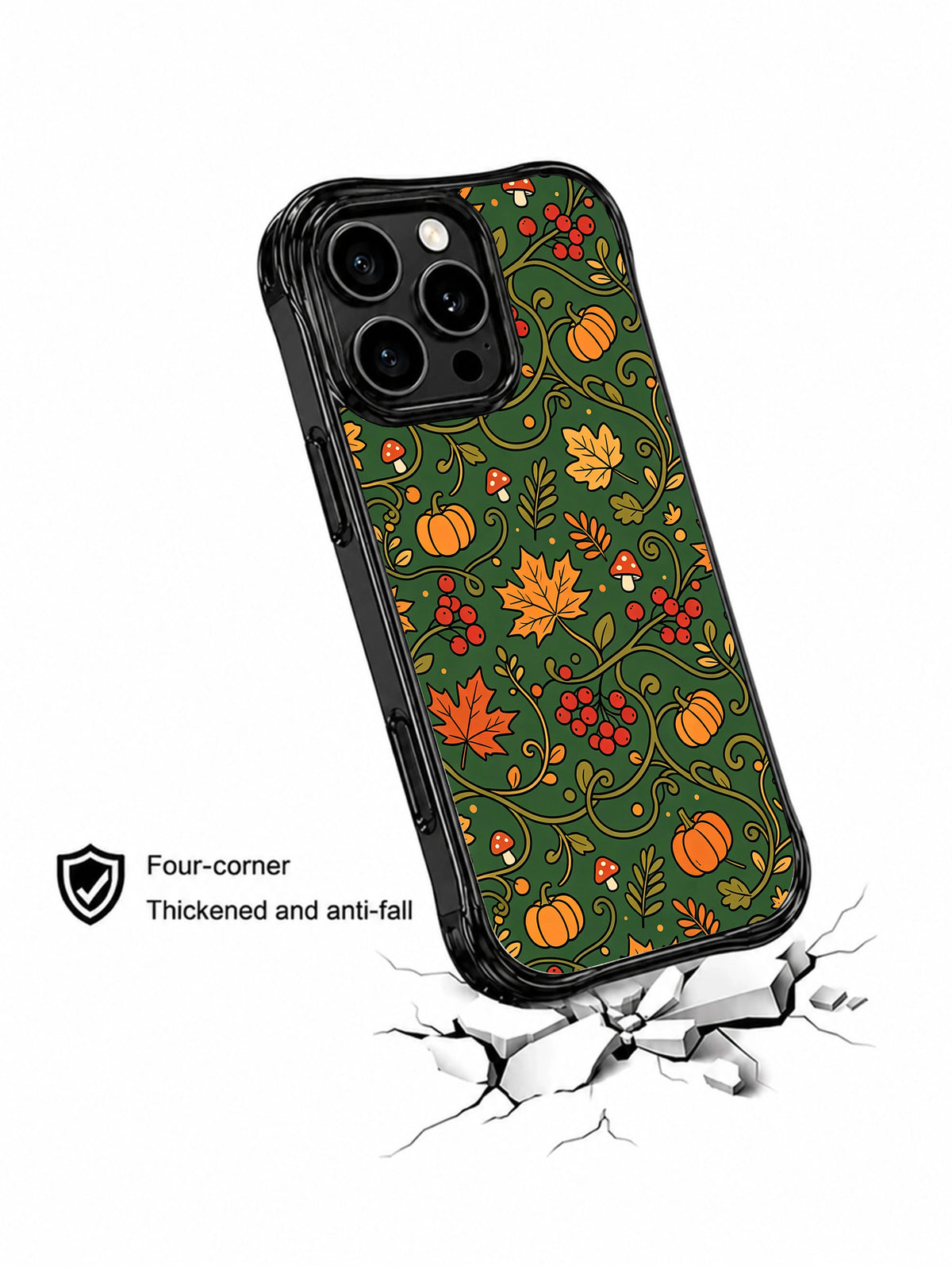 Promotional render of Autumn Berry Vine Tapestry phone case.