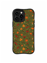 Crimson Berry Vine pattern iPhone 14 Pro case