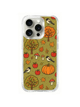Olive Autumn Birds iPhone 14 Pro case pattern