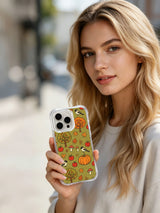 Chickadee autumn orchard iPhone 14 Pro case lifestyle image