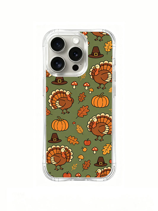 Woodland Turkey Wander telefon kılıfının arka desen görünümü.