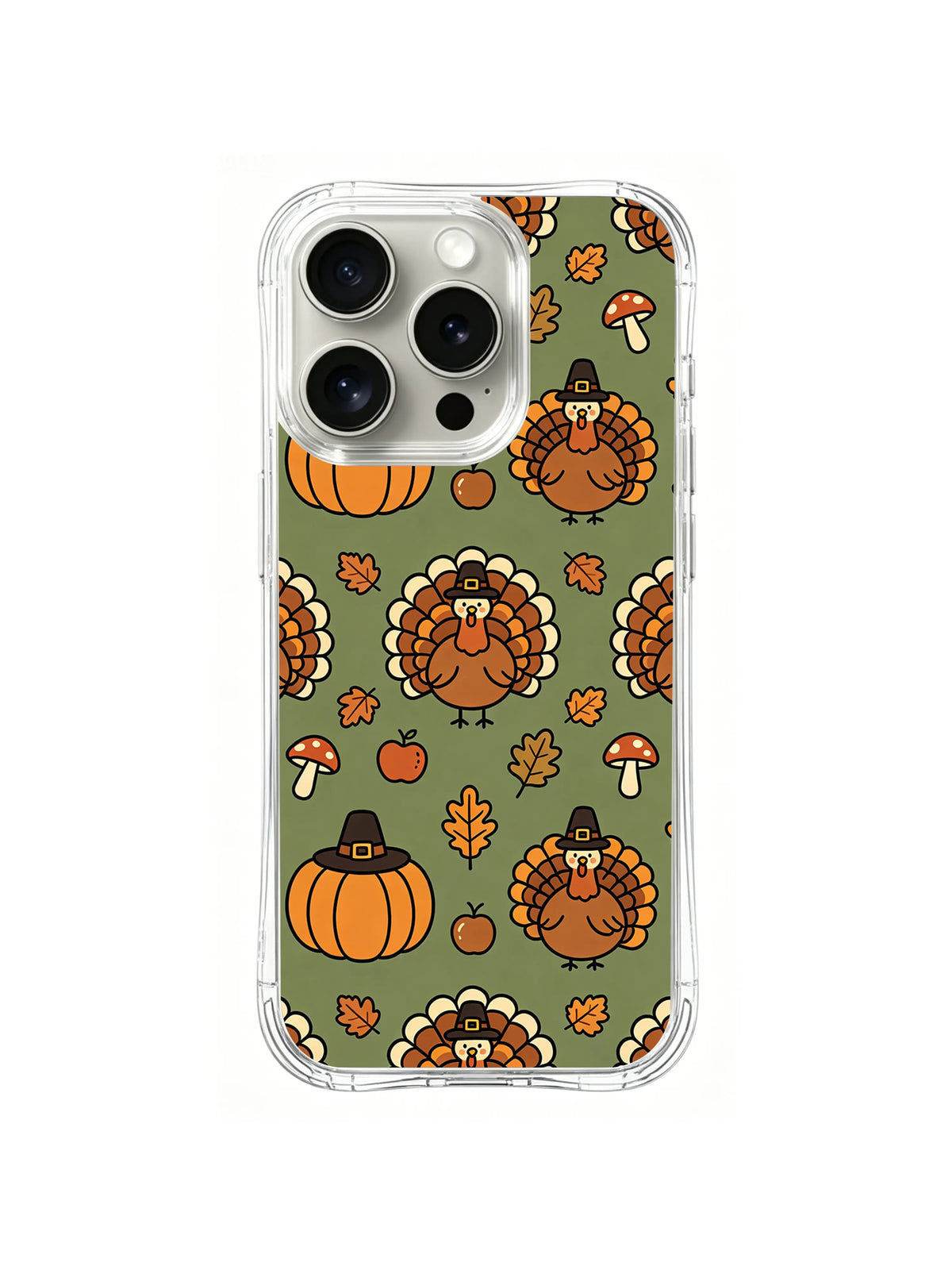 Mushroom Turkey Meadow pattern iPhone 14 Pro case