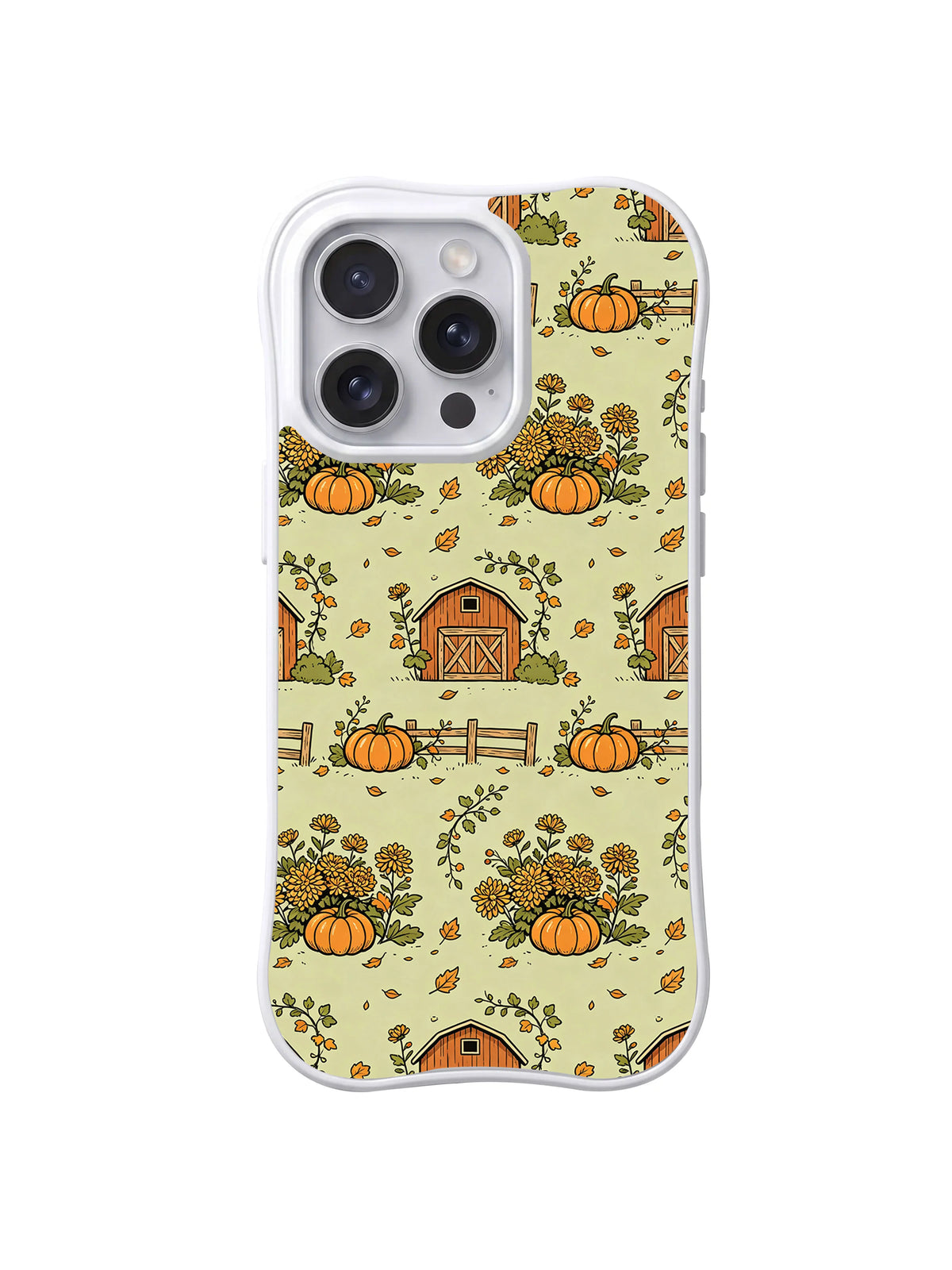 Rear artwork view of Wild Chrysanthemum Barn phone case.