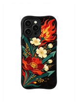 Ember Petal Anthem flame floral art iPhone 15 Pro case front view
