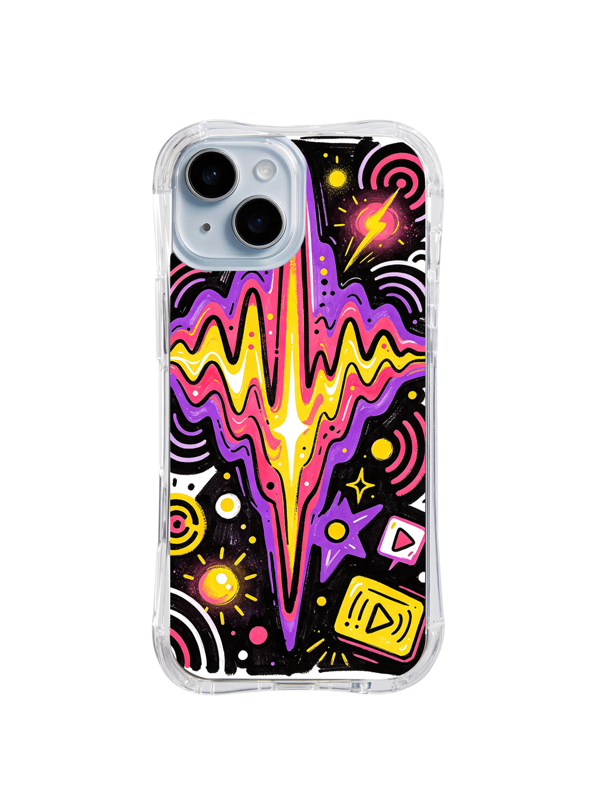 Electric Signal Pulse pattern iPhone 15 Plus case