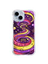 Emotion Radio Waves iPhone 15 Plus case with colorful cosmic signal artwork