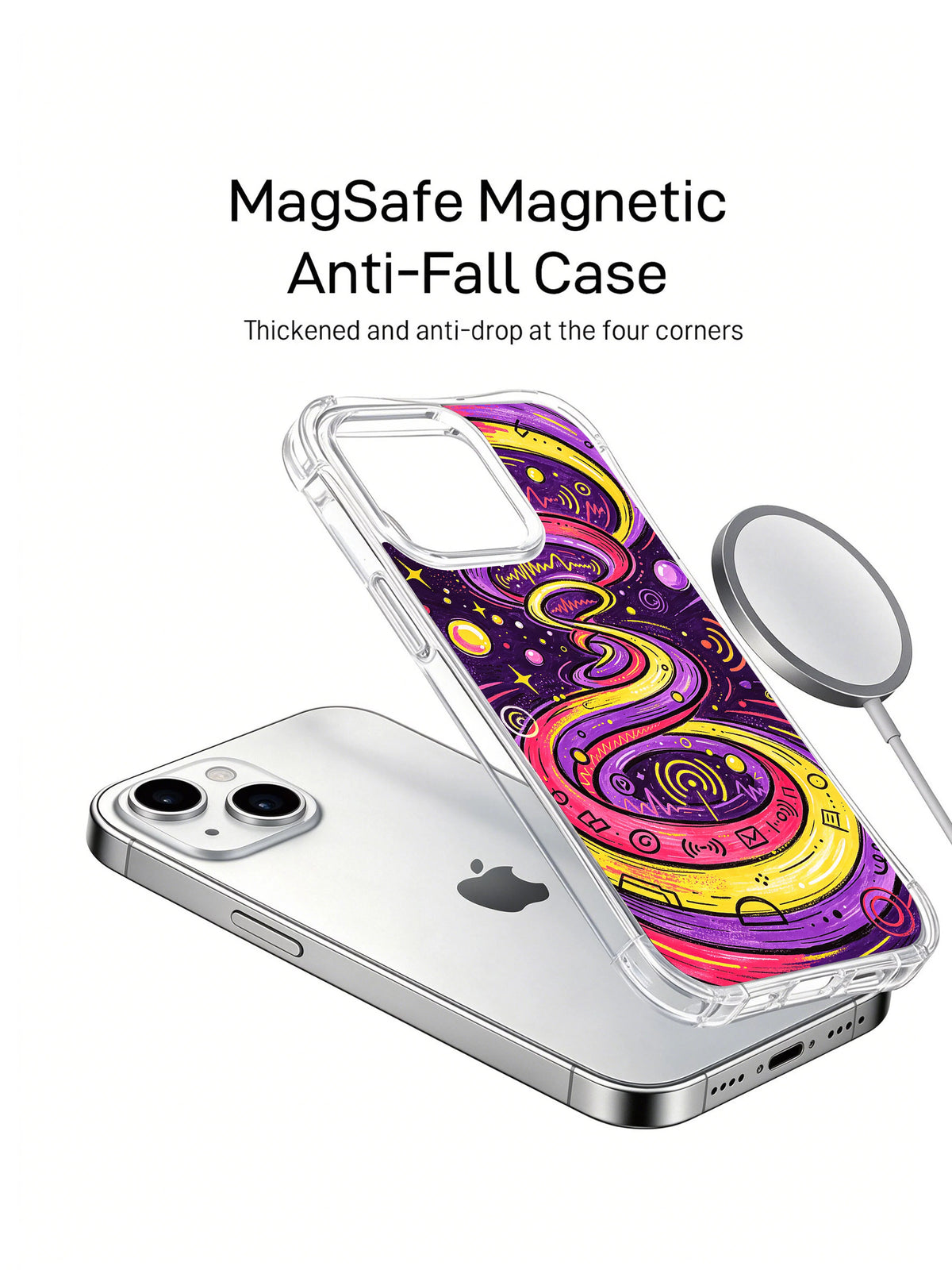 Emotion Radio Waves iPhone 15 Plus case side angle