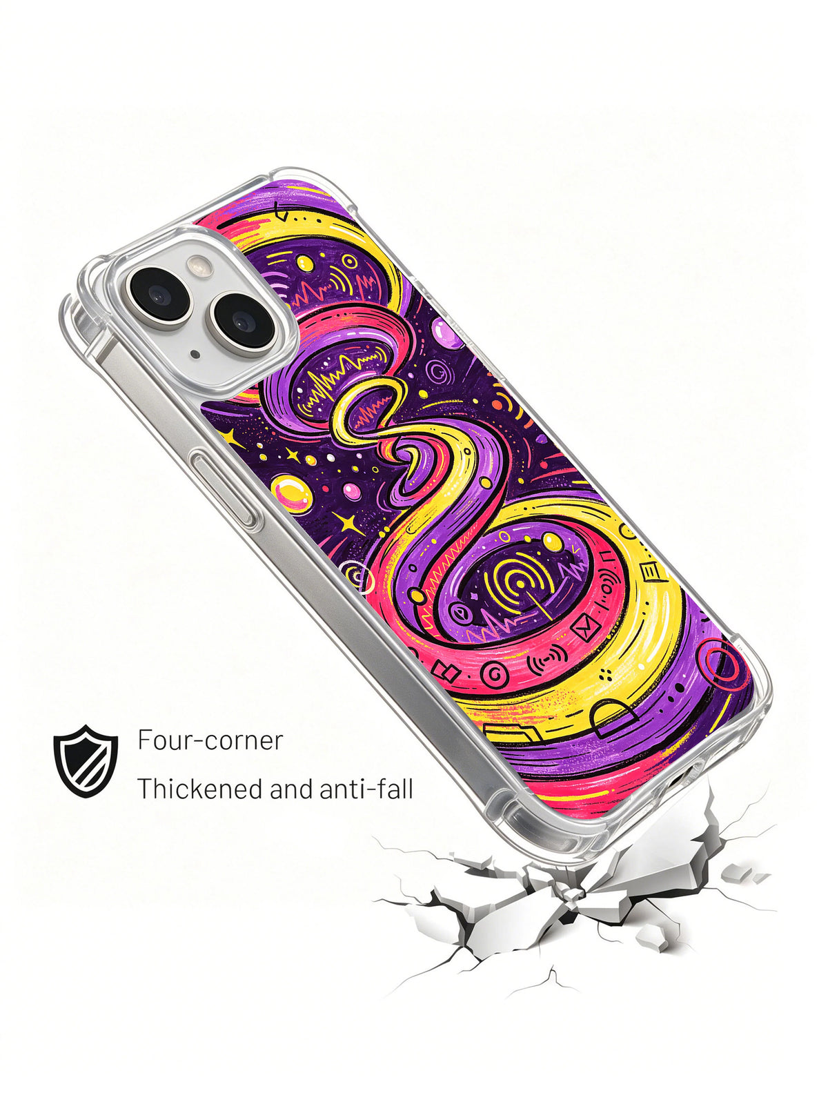 Emotion Radio Waves iPhone 15 Plus case art detail