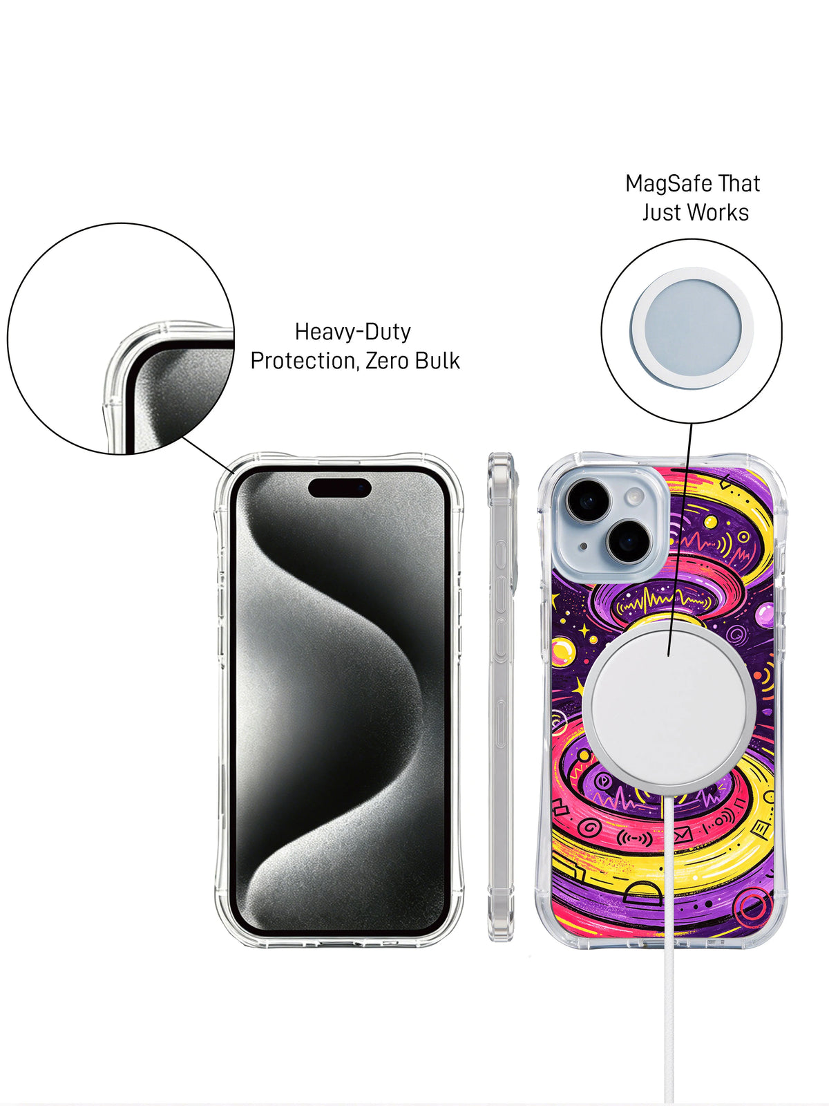 Emotion Radio Waves iPhone 15 Plus case camera detail