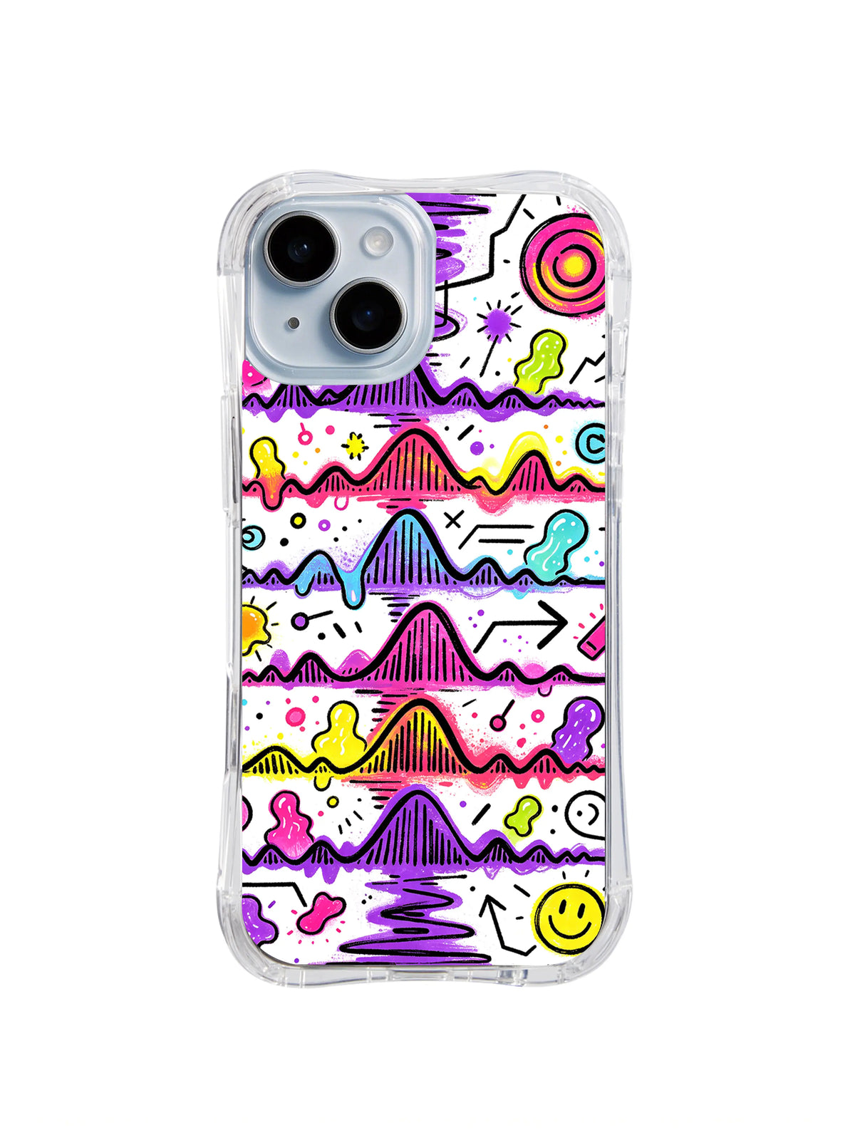 Joy Wave Frequency pattern iPhone 15 Plus case