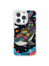 Flowering Cosmic Whale pattern iPhone 15 Pro Max case