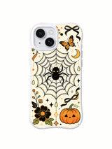 Enchanted Spider Lace Garden iPhone 14 case front view with a lace web