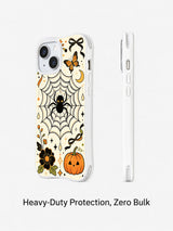 Enchanted Spider Lace Garden iPhone 14 case angled and side view