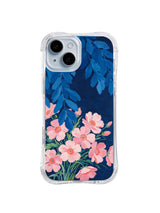 Navy Blossom Cascade iPhone 14 case pattern